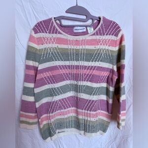 Alfred Dunner Knit Sweater Pullover Easter Colors Womens Size Medium